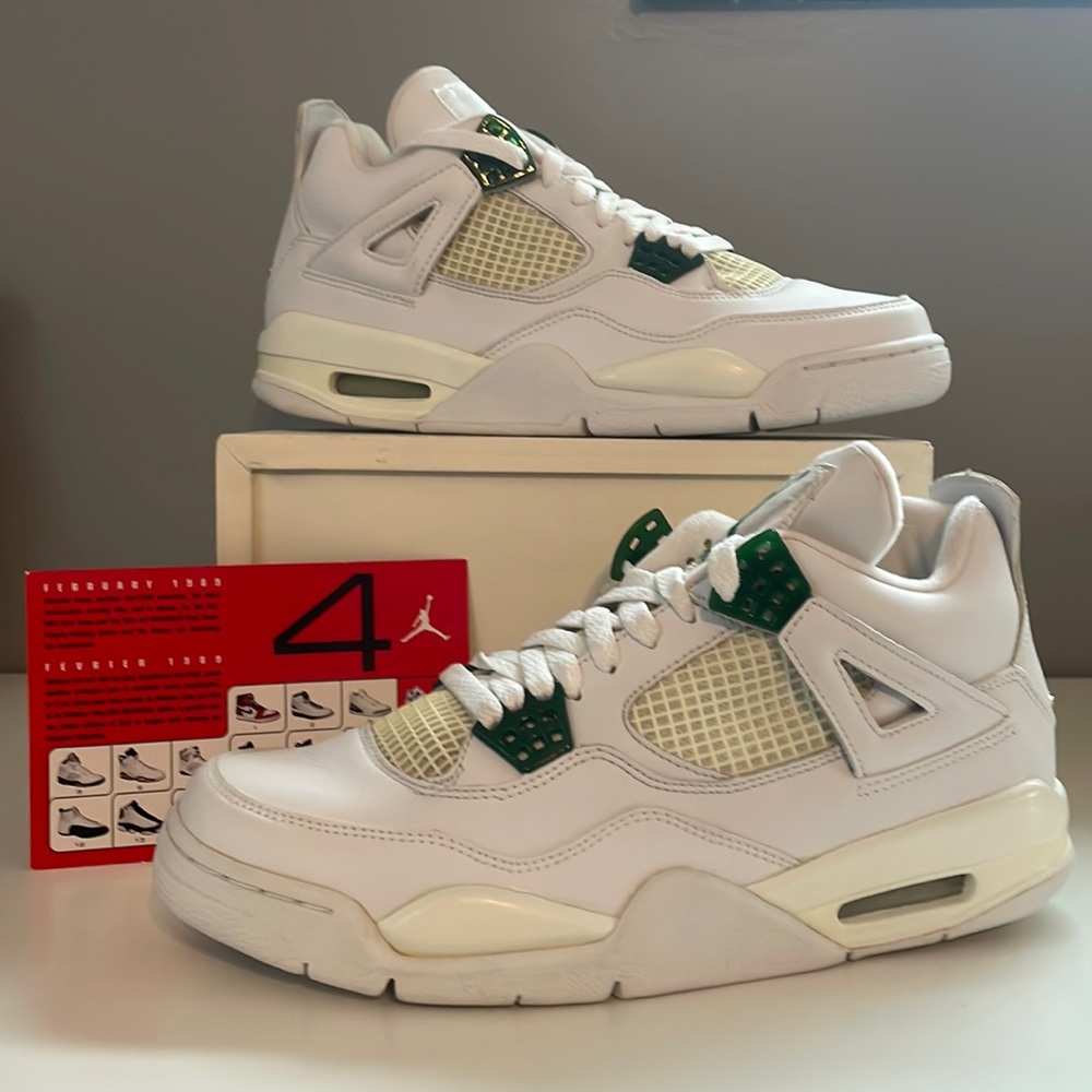 Air Jordan retro 4 White chrome classic green, 2004 RARE